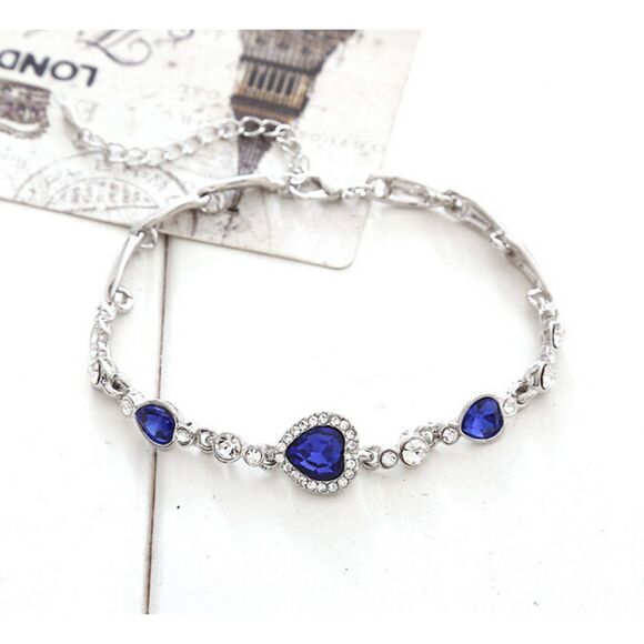 Titanic Heart of the Ocean Blue Heart Bracelet Purchased at Attraction Gift Shop - Picture 9 of 15